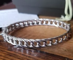 ROSS SIMONS Sterling silver curb link chain Bangle-bracelet - Picture 1 of 21