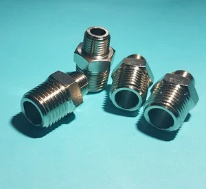 Norgren Pneumatic Fittings 150202818 1/4"bsp- 1/8"bsp Nipple Air Water oil 4Pcs - Picture 1 of 3