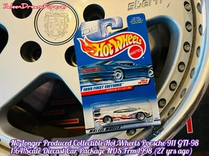 HOT WHEELS HW PORSCHE 911 GT1 - 98 WHITE RACE 1:64 DIECAST CAR GT FRM 1999 NOS - Bild 1 von 6