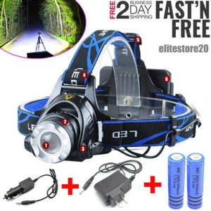12000000lm LED Headlamp Rechargeable Headlight Light Head Torch Lamp Flashlight - Picture 1 of 24