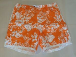 Roundtree & Yorke Size 2XB MAY Orange Floral New Men's Cargo Swim Trunks Shorts