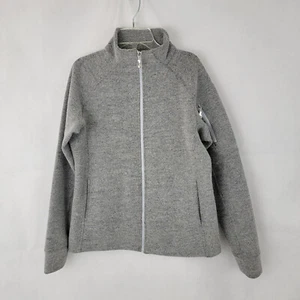 STRAIGHT DOWN Womens Jacket Sz MEDIUM Full Zip LIGHT GRAY Wool Blend FLAW - Picture 1 of 19