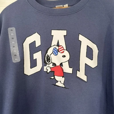 GAP X PEANUTS Snoopy Sweatshirt Joe Cool Women's Size XL Woodstock NWT - Image 1 of 4