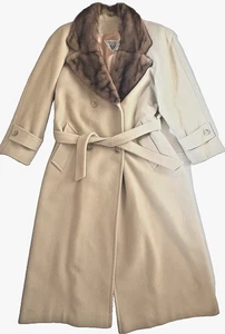 Cappotto doppiopetto J Percy per Marvin Richards lana vintage con colletto visone tg 8 - Foto 1 di 19