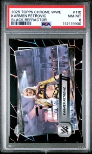 2025 Topps Chrome WWE Karmen Petrovic #110 Black Refractor 04/10 PSA 8 - Picture 1 of 2