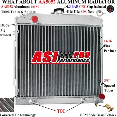 3Row Radiator For 1968-73 Mercedes Benz S-Class W108 W109 280SE 280SEL 300 SEL. - Image 1 of 4
