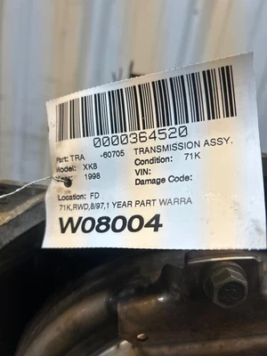 1998 JAGUAR XK8 4.0L AUTOMATIC Transmission AssEMBLY AT RWD 71K MILES 98 — 第 1/4 张图片