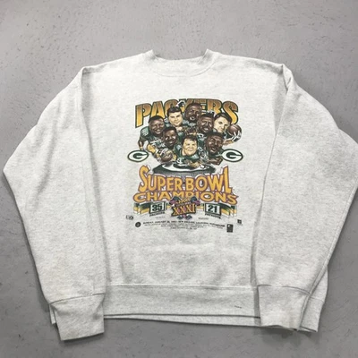 Sudadera DE COLECCIÓN Green Bay Packers Para Hombres XL Super Bowl Caricatura Cuello Redondo Años 90 Foto 1 de 4