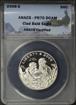 2008-S Bald Eagle 50C Commemorative ANACS PR-70 DCAM - Image 1 of 2