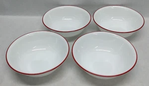 Set of 4 Corelle Red Rim 6 1/4" Cereal / Soup Bowl (from the RED FLORAL Set) - Picture 1 of 14