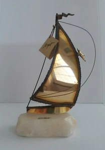 Vintage DeMott Bronze Segelboot Skulptur 70er Jahre Top Zustand - Bild 1 von 7