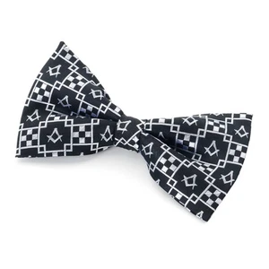 100% Silk Masonic Craft Pavement Design Bowtie Freemasons Regalia Gift - Picture 1 of 2