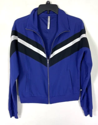Jaqueta feminina Fabletics tamanho pequeno azul lavagem listrada manga longa - Imagem 1 de 4
