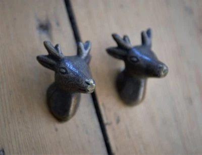 Antique Bronze Metal Stag Head Cupboard Door Handle | Deer Head Drawer Knob 14 - Image 1 of 4
