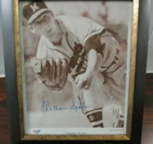 Warren Spahn, Pitcher, Milwaukee Braves, Picture & Autograph w/COA by PSA/DNA - Picture 1 of 5