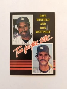 Tarjeta de béisbol Donruss Two for the Title Mattingly and Winfield 1985 #651 Yankees - Imagen 1 de 2