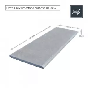 Dove Grey Limestone BullNose Steps 1000x350x30mm Indian Paving - Picture 1 of 4