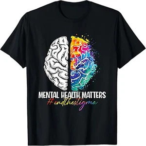 End The Stigma Mental Health Matters Tie Dye Awareness T-Shirt - Picture 1 of 6