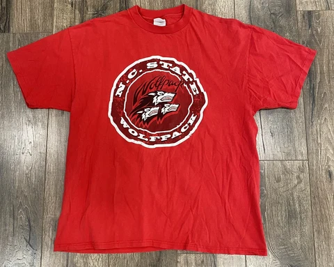 Vintage 90s NC North Carolina State Wolfpack College NCAA XL Shirt ACC Cover