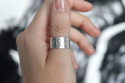 Thick Band Solid925 Sterling silver Band &Statement Ring Handmade Ring All Size - Image 1 of 4