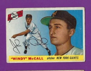 Tarjeta de béisbol Topps 42 1955 John Windy McCall New York Giants en muy buen estado + sin pliegues - Imagen 1 de 2