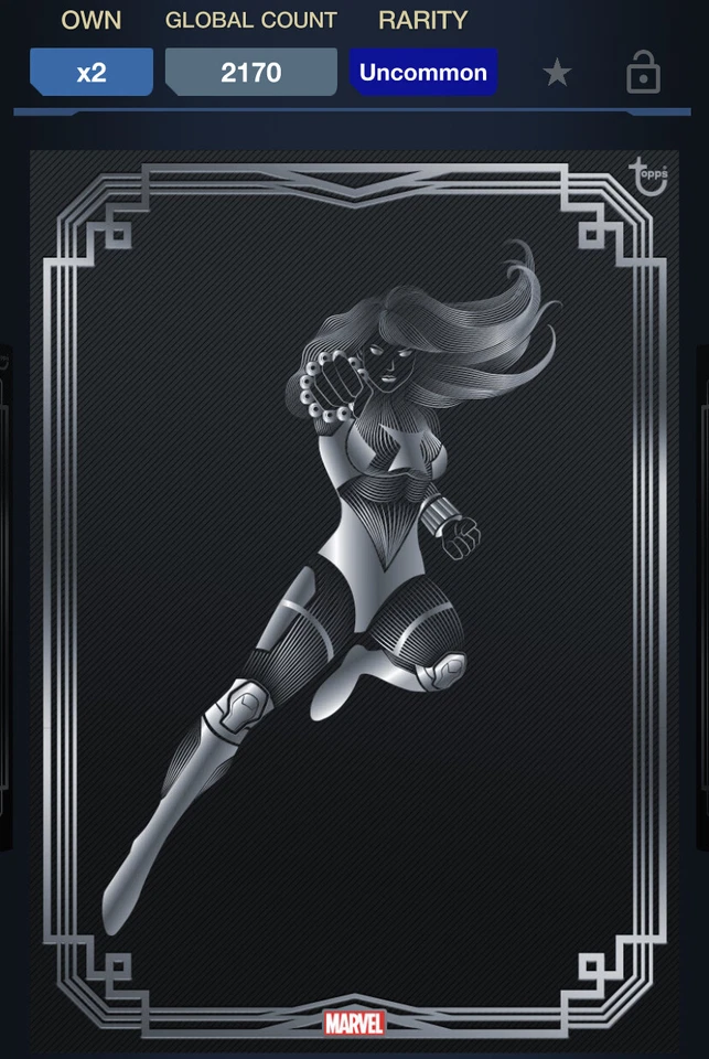 Topps Marvel Collect DIGITAL TOPPS DECO SILVER BLACK WIDOW - Image 1 of 1