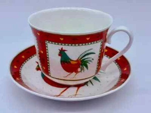 Vintage 1997 Roy Kirkham Good Morning Rooster Fine Bone China Cup & Saucer - Picture 1 of 8