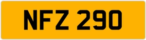 NFZ 290 N 3x3 DATELESS PRIVATE NUMBER PLATE NAT NAD NADIA NEL NEIL NIALL NINA NS - Picture 1 of 1