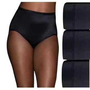 3 pares de calzoncillos satinados sedosos Vanity Fair Body Caress 13138 negros talla 6/M - Imagen 1 de 3