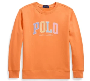 Polo Ralph Lauren Boys Fleece Cable Knit Cotton Sweater Orange Logo Size S (8) - Picture 1 of 5