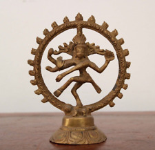 Antique Nataraja Dancing Shiva Statue Small Sculpture Vintage Temple Home Decor