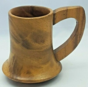 Handgedrechselter Holzkrug Becher mit befestigtem Griff 12 Unzen  - Bild 1 von 9