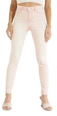 Jeans ajustados a rayas GUESS 1981 talla 31 American Star rosa/blanco Foto 1 de 4