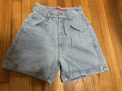 No Excuses Vintage 90s Button Fly Jean Shorts Size 9/10 Runs Small - Image 1 of 4