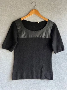 Elie Tahari Sweater Womens Small Black Cashmere Silk Minimalist Versatile - Picture 1 of 11