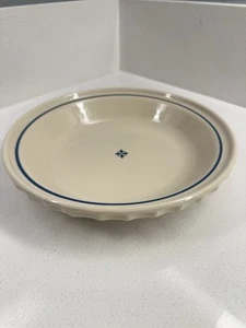 Vintage Longaberger Pottery 10" Pie Baking Plate Woven Traditions Classic Blue - Picture 1 of 10