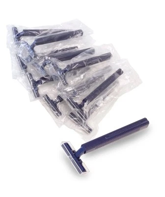 Paquete de 100 maquinillas de afeitar Freshscent envueltas individualmente de doble hoja con seguridad transparente... Foto 1 de 4