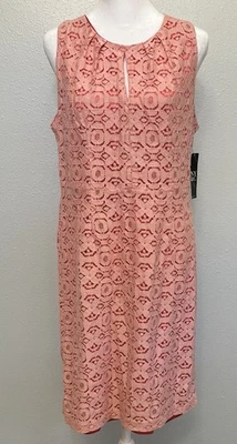 New York And Company Dress Size 12 NWT Fully Line Peach Color Lace - Image 1 of 2