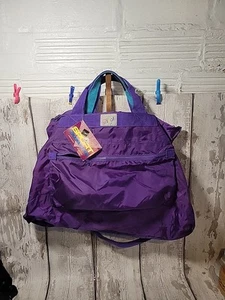 Vintage "Ciao!" Bolso de Hombro Unisex Púrpura/Turquesa Años 80/90 Bolso de Lona Nuevo con Etiquetas - Imagen 1 de 9