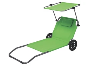 CRIVIT Strand- und Transportliege, mit Sonnendach (Grün) - B-Ware neuwertig - Bild 1 von 4