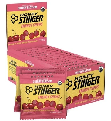 Masticable energético con aguijón de miel orgánico flor de cerezo, paquete de 12 sin gluten y cafeína Foto 1 de 4