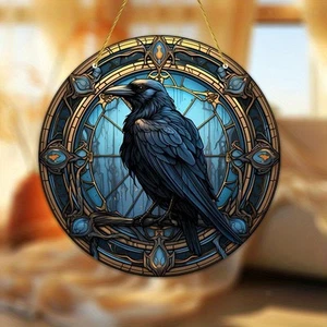 Glass Window Hanging Halloween Decoration Photo Props Gothic Wall Art Decor for - Picture 1 of 6