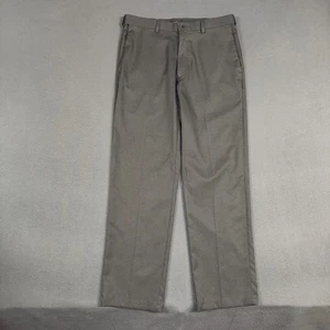 Haggar Dress Pants Mens 34x32 Gray Classic Fit Cool 18 Pro Flat Front Polyester - Picture 1 of 9