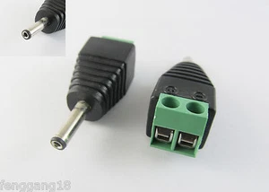 2X 3.5mm x1.35mm Male Plug TO AV Screw Terminal Plug Connector CCTV Video Balun - Picture 1 of 5