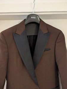 Hugo Boss Smoking Jacket Taxido braun schwarz Größe 46 Dinnerveranstaltung - Bild 1 von 6