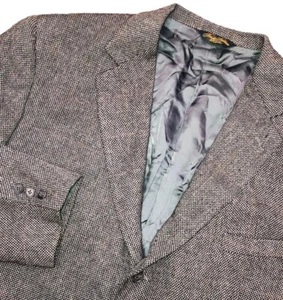 Vintage Brooks Brothers Blazer 50R Gris 100% Cachemira Cuadros de espiga *defectos - Imagen 1 de 20