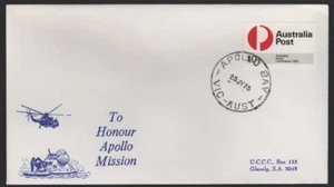1975 Australia Honour APOLLO Mission Space Flight Cover wiuth Apollo Bay Cancel - Foto 1 di 1