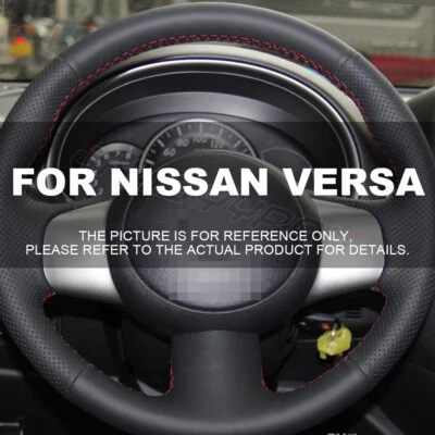 Cubierta de volante de 15" de cuero genuino para Nissan Versa 2012-2015 Foto 1 de 4