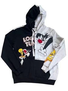 Vintage Looney Tunes Hoodie Youth Size S (3-5) Pullover Black White Long Sleeves - Picture 1 of 7
