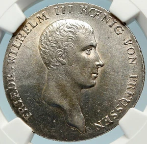 1814A Germany PRUSSIA KINGDOM King Wilhelm III Old Silver Thaler NGC Coin i83711 - Picture 1 of 5